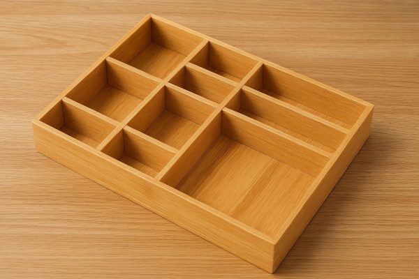18 Bamboo Wood Desk Drawer Organizer