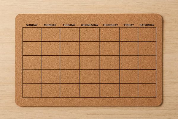 27 Cork Desk Protector Mat with Calendar Grid